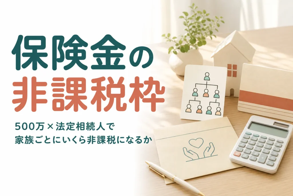 死亡保険金の非課税枠500万円×法定相続人の数を家族別に解説する記事のアイキャッチ