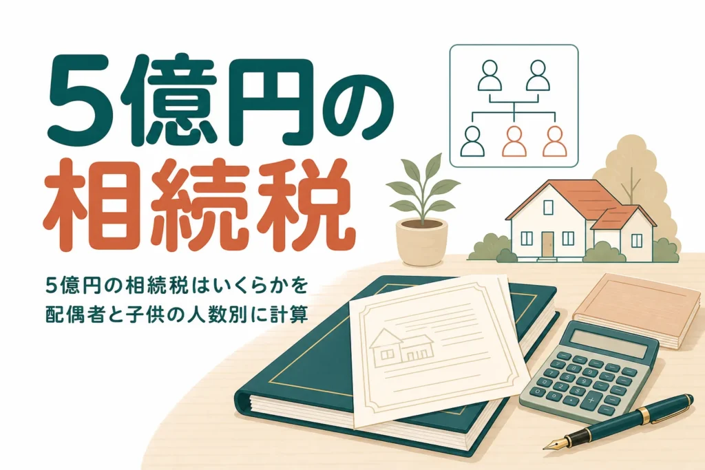5億円の相続税を家族の人数別に計算する記事のアイキャッチ