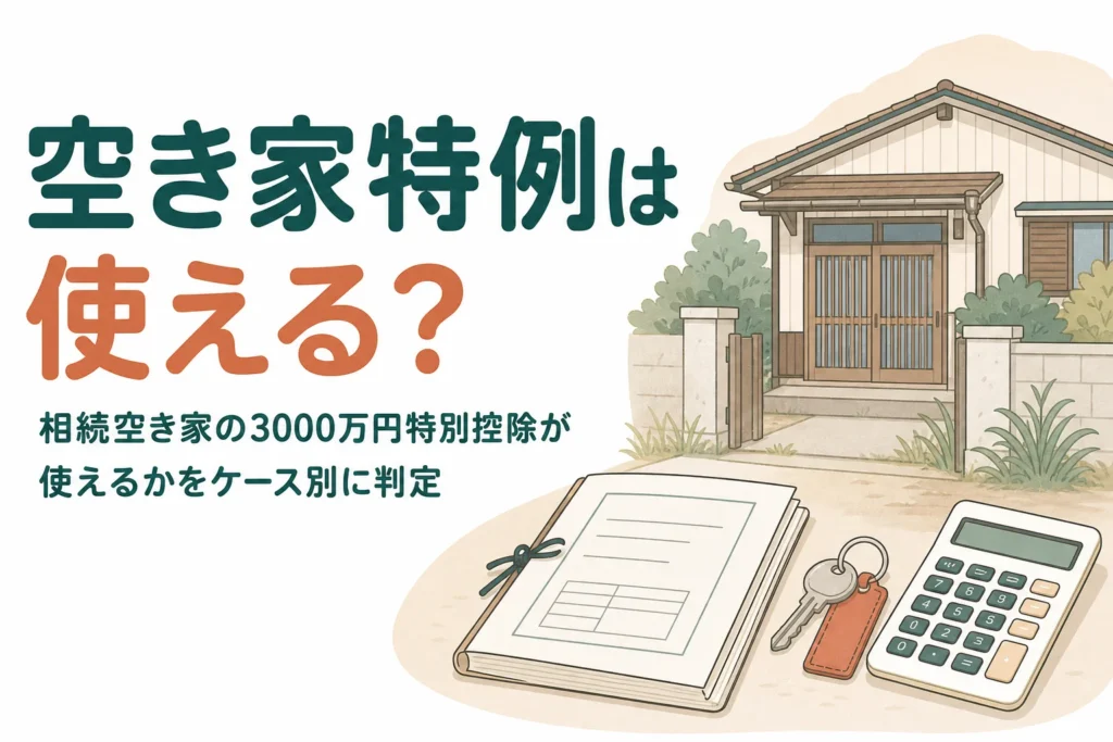 相続空き家の3000万円特別控除が使えるかをケース別に判定する記事のアイキャッチ