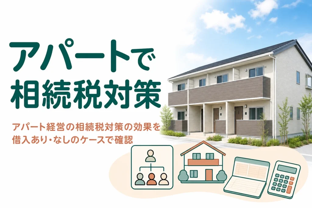 アパート経営で相続税対策ができるかを借入あり・なしのケースで確かめる記事のアイキャッチ