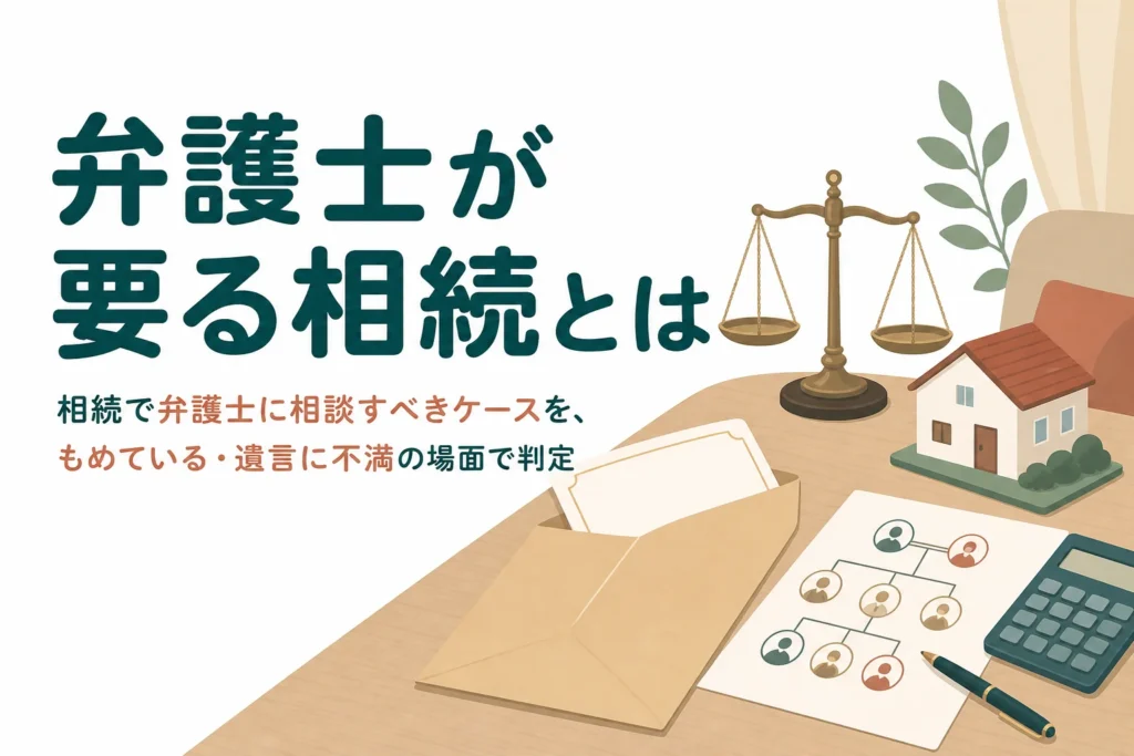 相続で弁護士が必要なケースを判定する記事のアイキャッチ