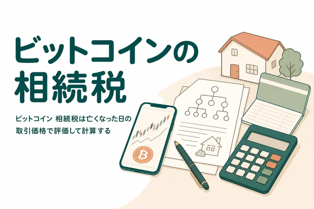 ビットコインを相続した時の相続税を保有額別に試算する記事のアイキャッチ