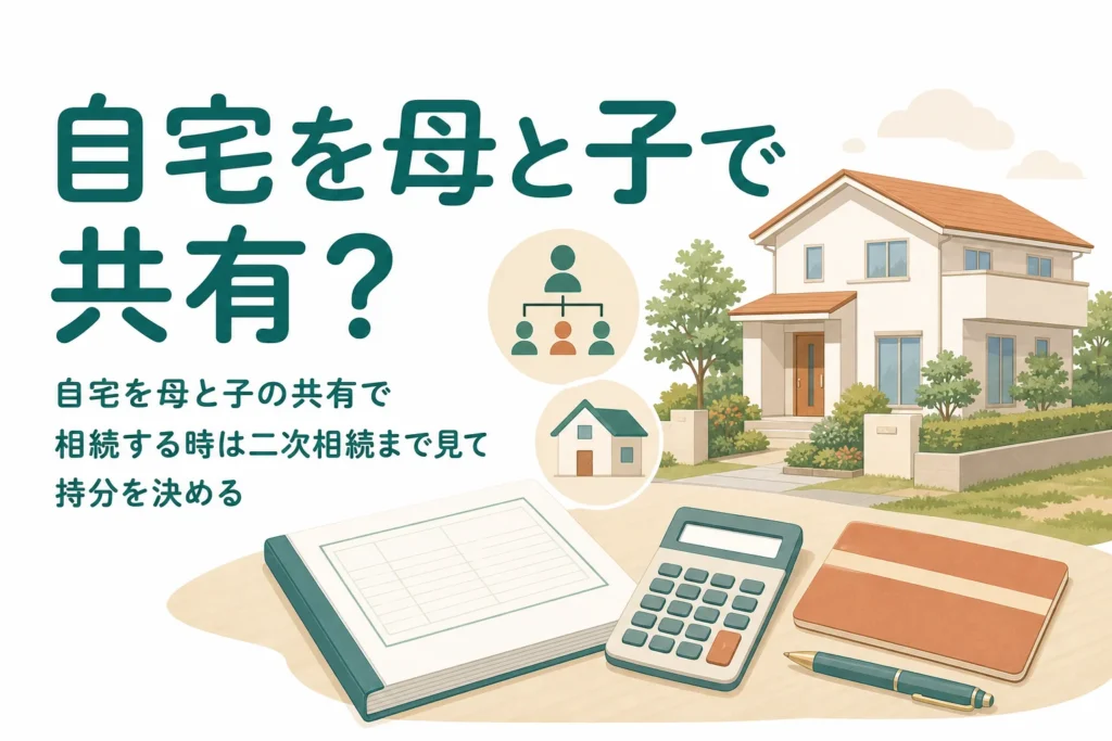自宅を母と子の共有にする分け方のメリットと注意点を解説する記事のアイキャッチ