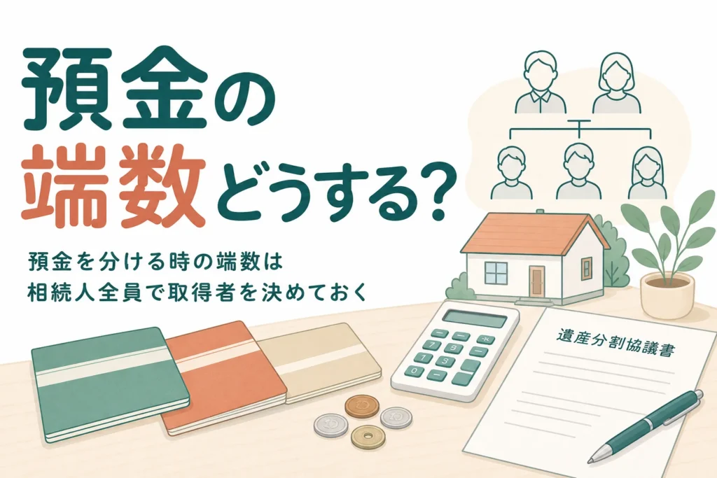 親の預金を兄弟で分ける時の端数や利息の扱いを解説する記事のアイキャッチ