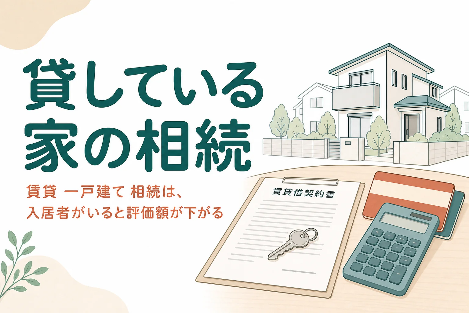 人に貸している一戸建てを相続した時の評価と入居者対応を解説する記事のアイキャッチ