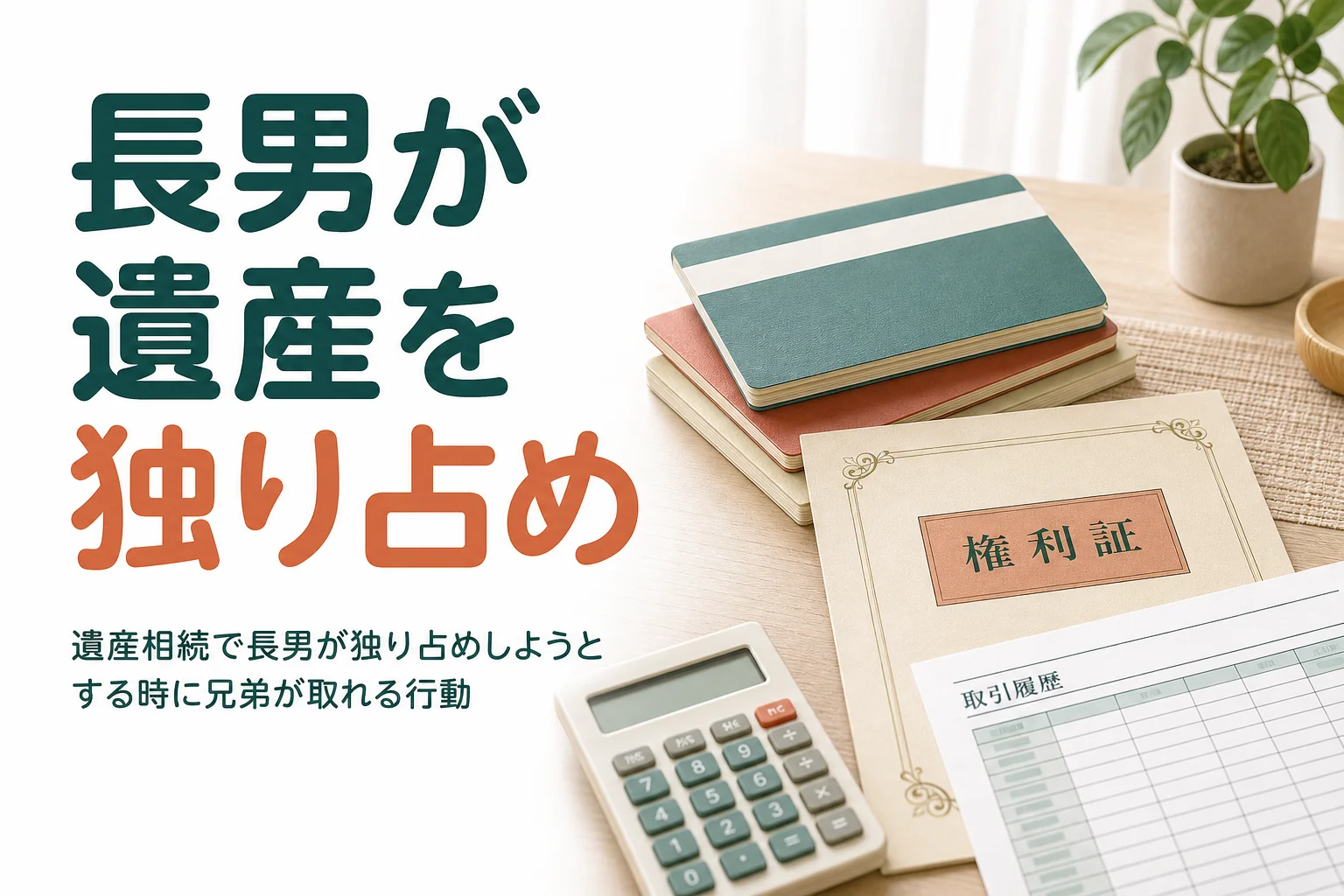遺産相続で長男が独り占めしようとする時に、ほかの兄弟が取れる行動を段階順に解説する記事のアイキャッチ