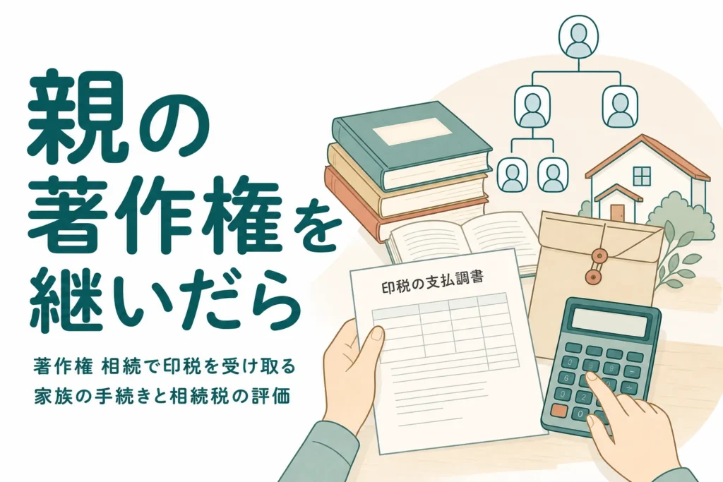 著作権を相続して印税を受け取る家族の手続きと評価を解説する記事のアイキャッチ