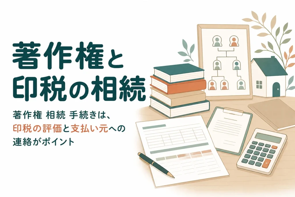 著作権や印税を相続した時の評価と受け取りの手続きを解説する記事のアイキャッチ