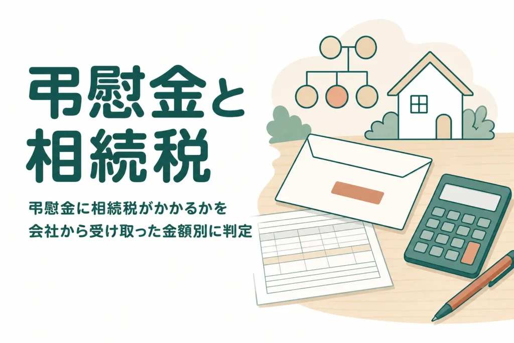 会社から受け取った弔慰金に相続税がかかるかを金額別に判定する記事のアイキャッチ
