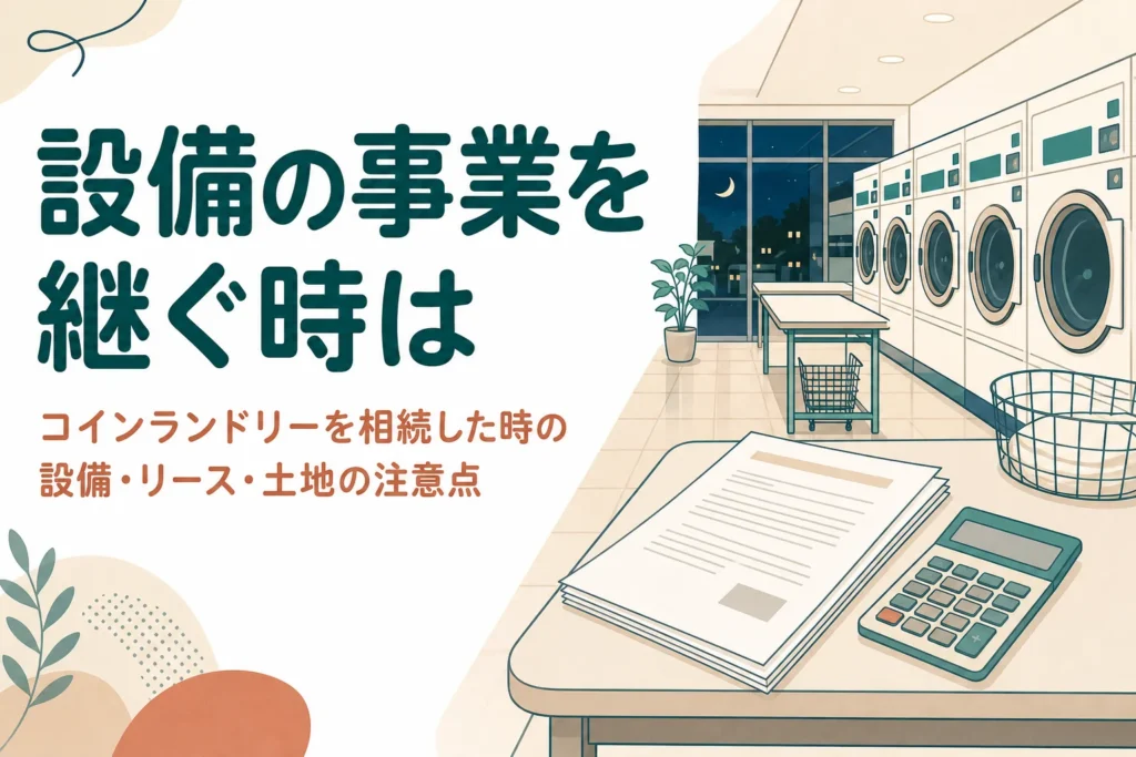 コインランドリーなど設備投資型の事業を相続した時の注意点を紹介する記事のアイキャッチ