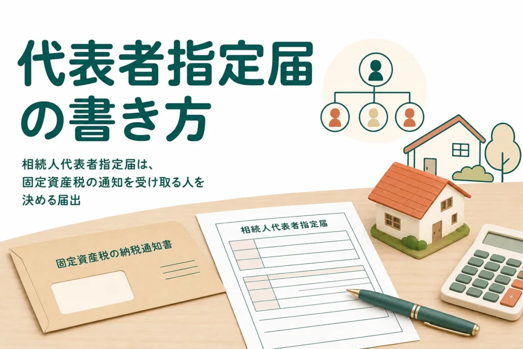 相続人代表者指定届の記入例を家族のケース別に確認する記事のアイキャッチ
