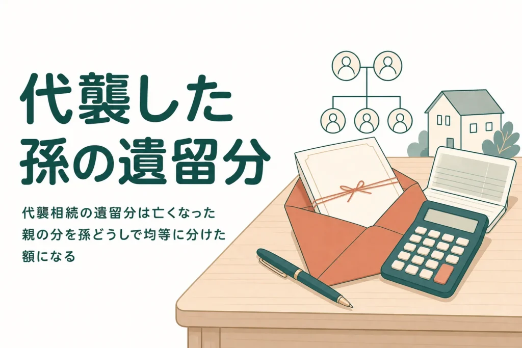 親が先に亡くなり代襲相続した孫の遺留分を計算する記事のアイキャッチ