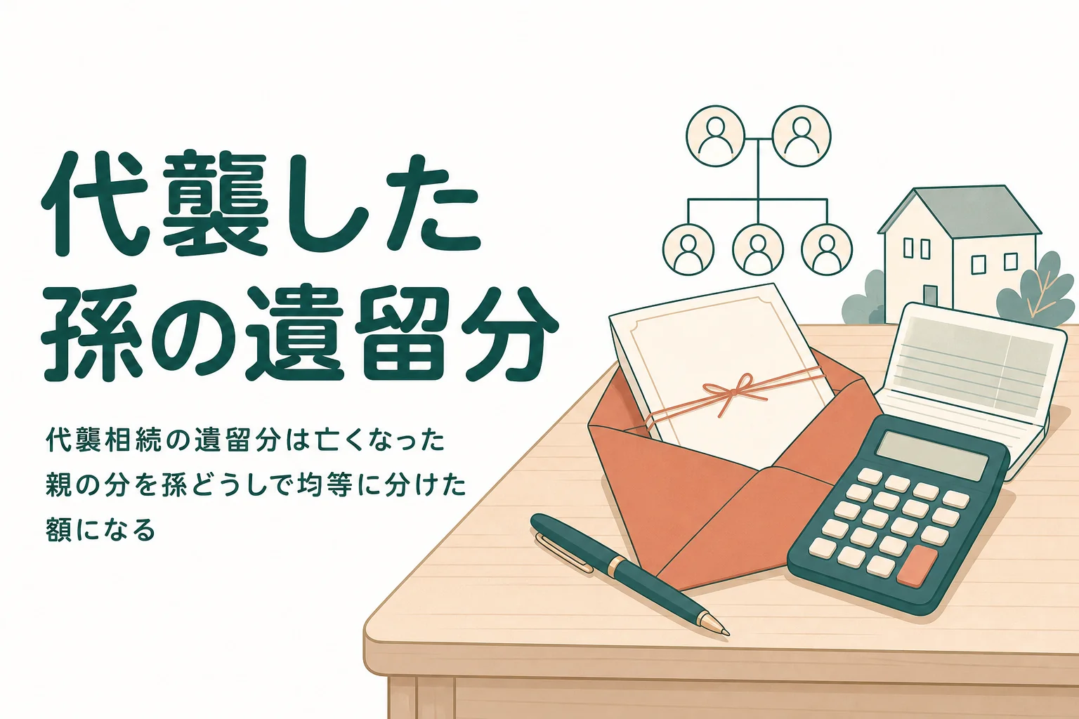 親が先に亡くなり代襲相続した孫の遺留分を計算する記事のアイキャッチ