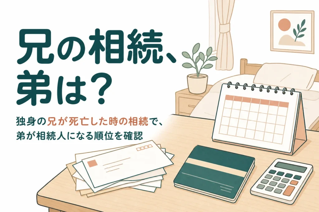 独身の兄が亡くなった時に弟が相続人になるかと手続きの流れを確認する記事のアイキャッチ