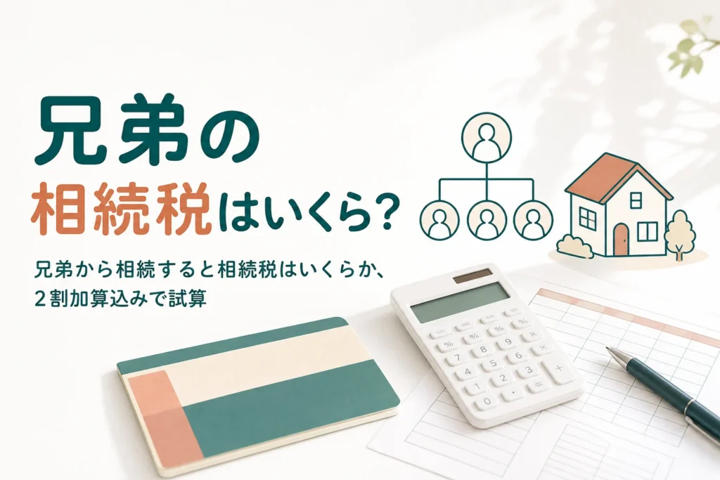 独身の兄弟から相続した時の相続税を2割加算込みで試算する記事のアイキャッチ
