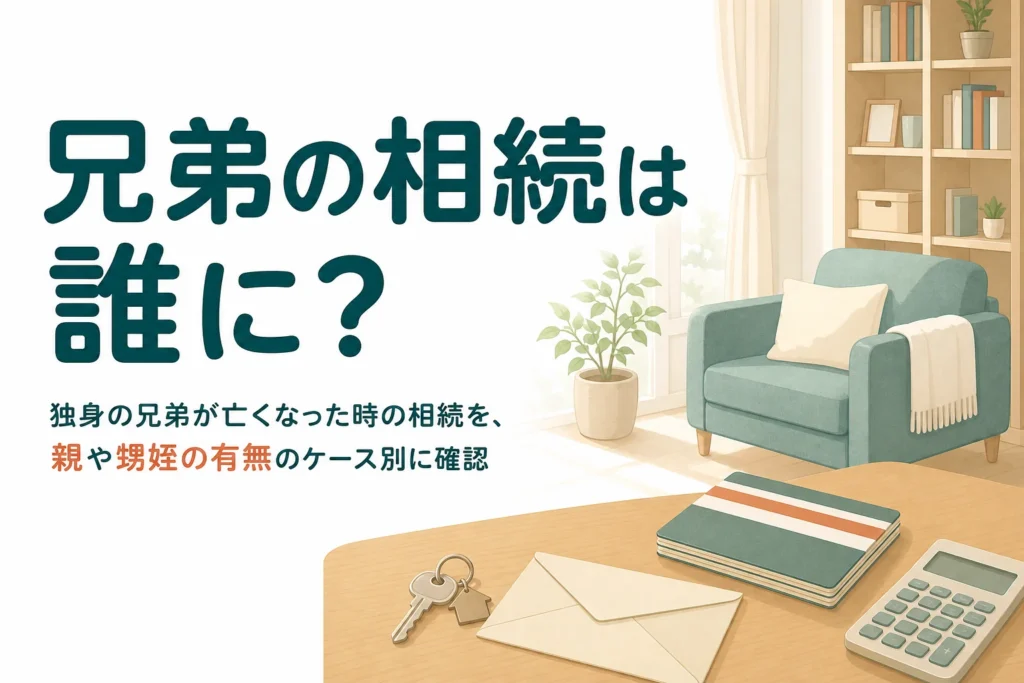 独身の兄弟が亡くなった時の相続を、親や甥姪の有無のケース別に確認する記事のアイキャッチ