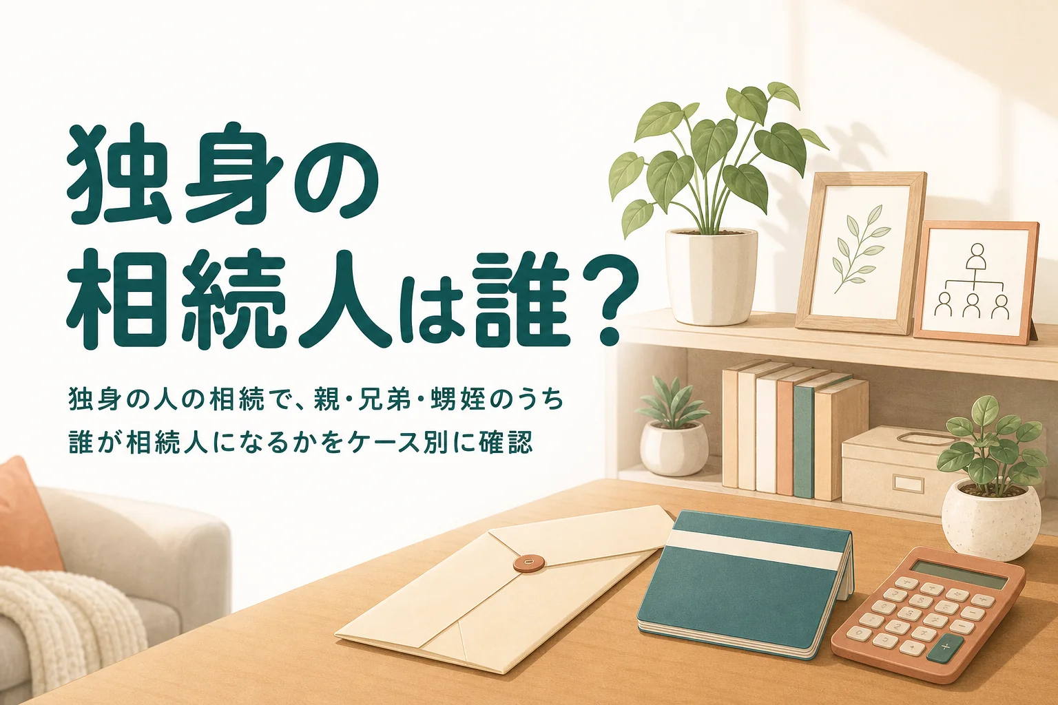 独身の人が亡くなった時に誰が相続人になるかを親・兄弟・甥姪の有無別に確認する記事のアイキャッチ
