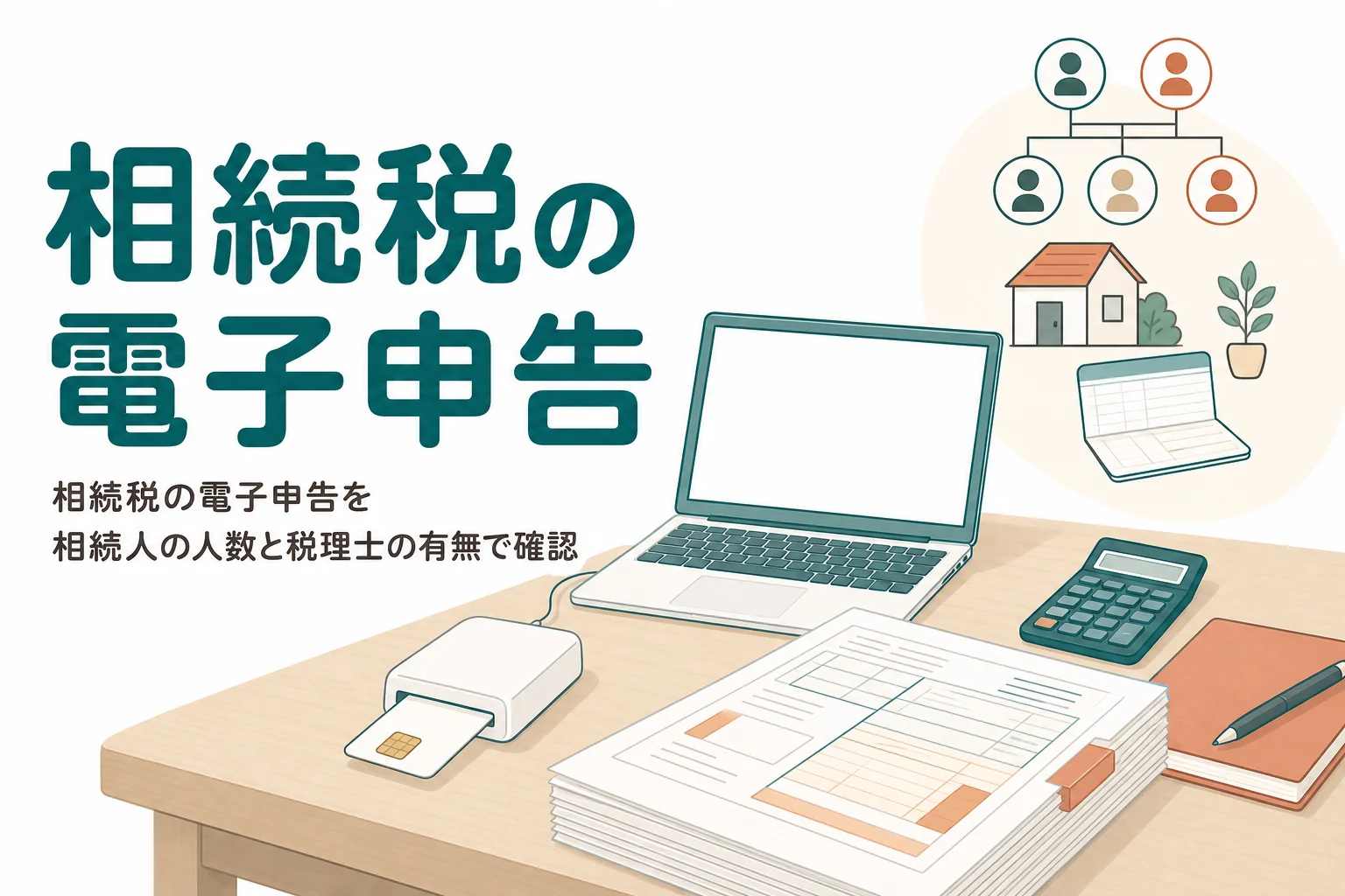 相続税の電子申告を相続人の人数別に解説する記事のアイキャッチ