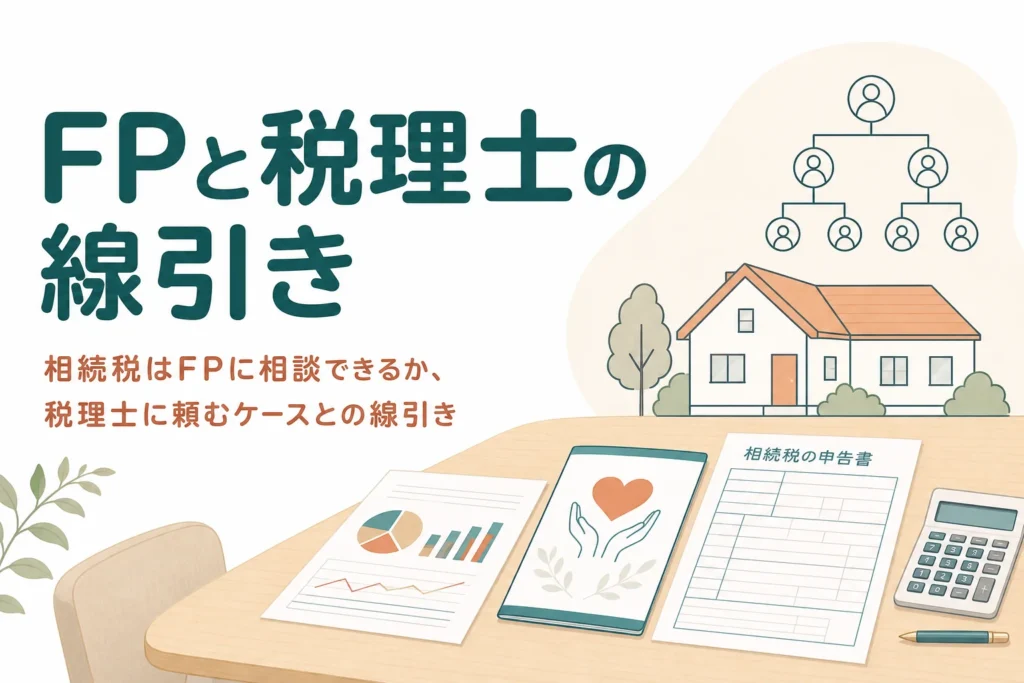相続税の相談をFPと税理士のどちらにするかをケース別に解説する記事のアイキャッチ
