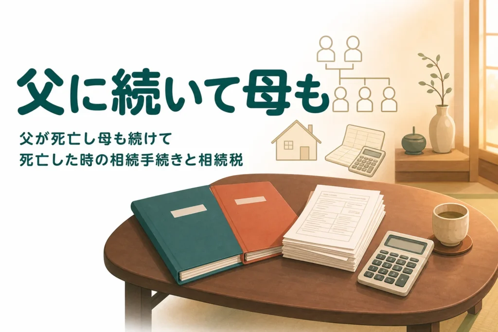 父に続いて母も亡くなった場合の相続手続きと相続税を解説する記事のアイキャッチ