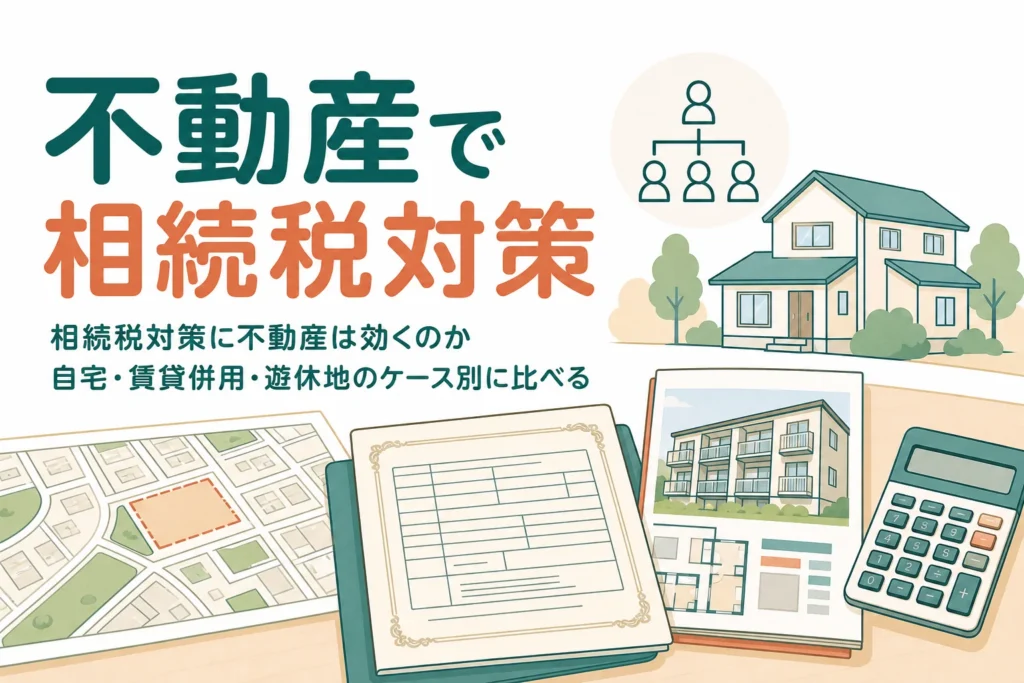 不動産で相続税対策がどこまで効くかを自宅・賃貸併用・遊休地のケース別に比べる記事のアイキャッチ