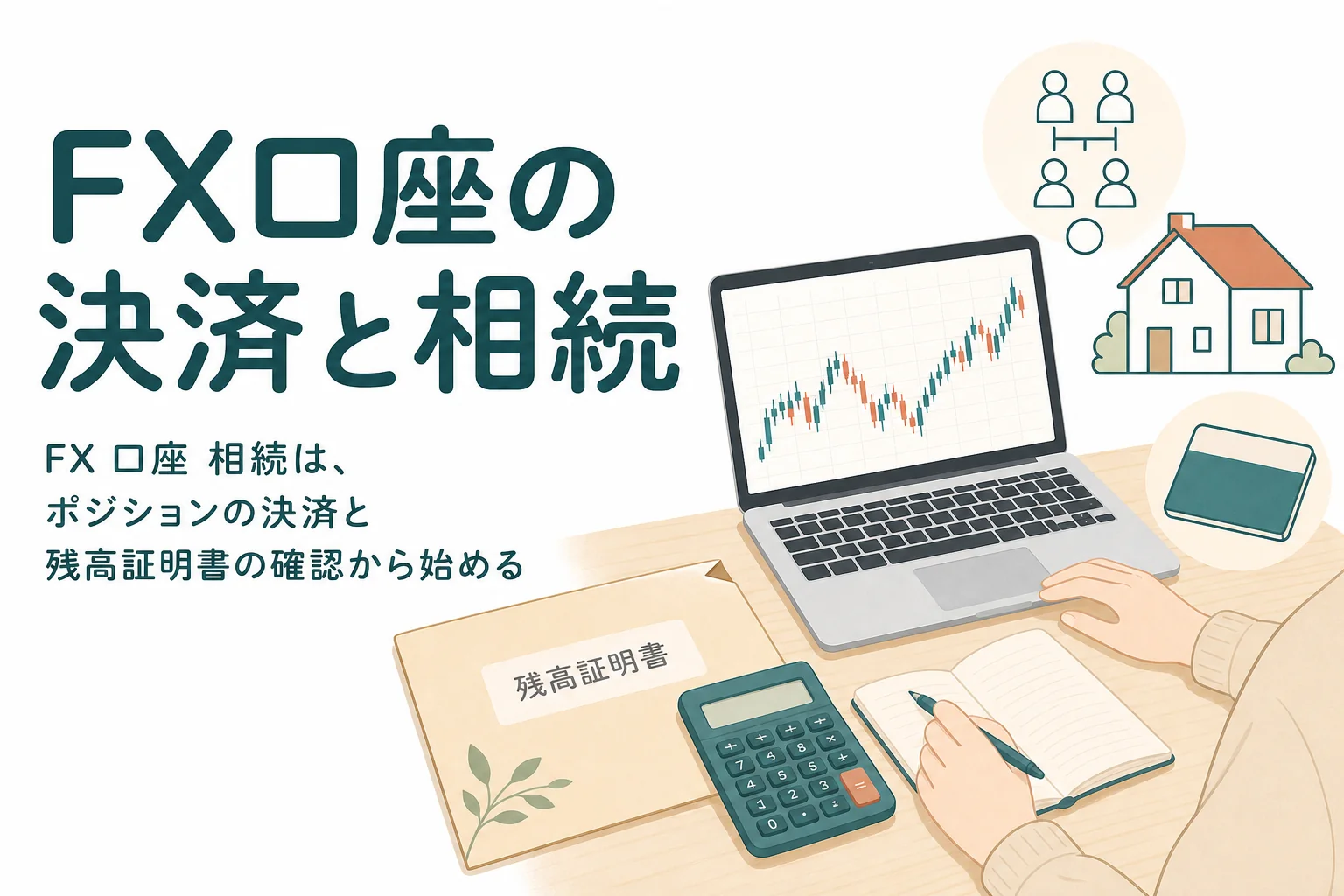 FX口座を持っていた家族が亡くなった時の決済と相続を解説する記事のアイキャッチ