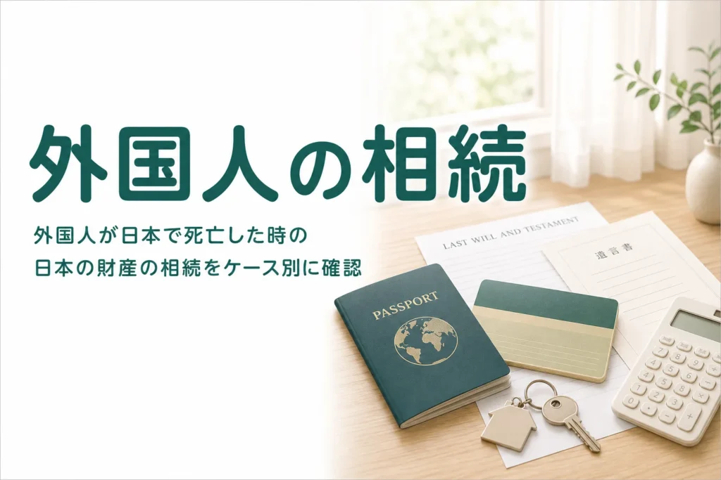 日本に住む外国人が亡くなった時の日本の財産の相続をケース別に確認する記事のアイキャッチ