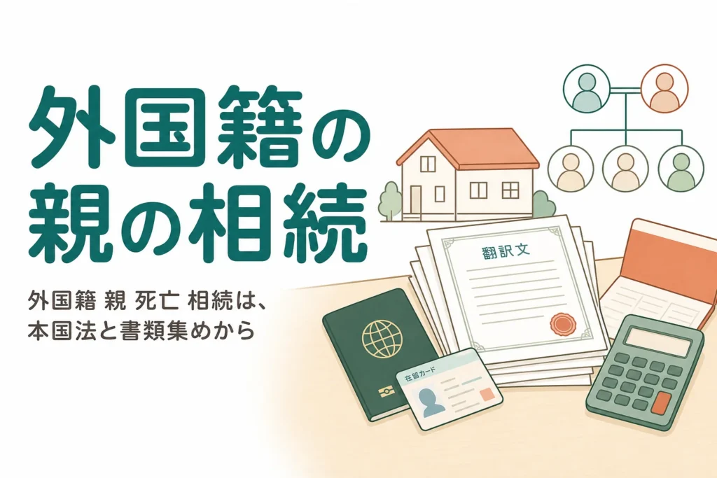 外国籍の親が日本で亡くなった時の相続手続きと準備する書類を解説する記事のアイキャッチ