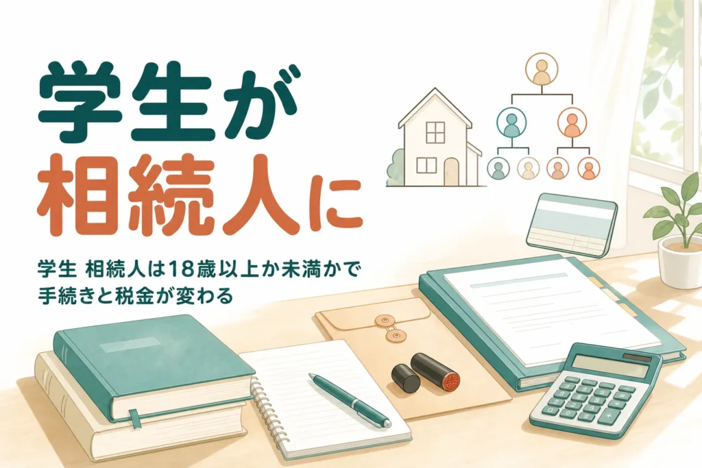 大学生など若い相続人が親の遺産を受け取る時の手続きと税金を解説する記事のアイキャッチ