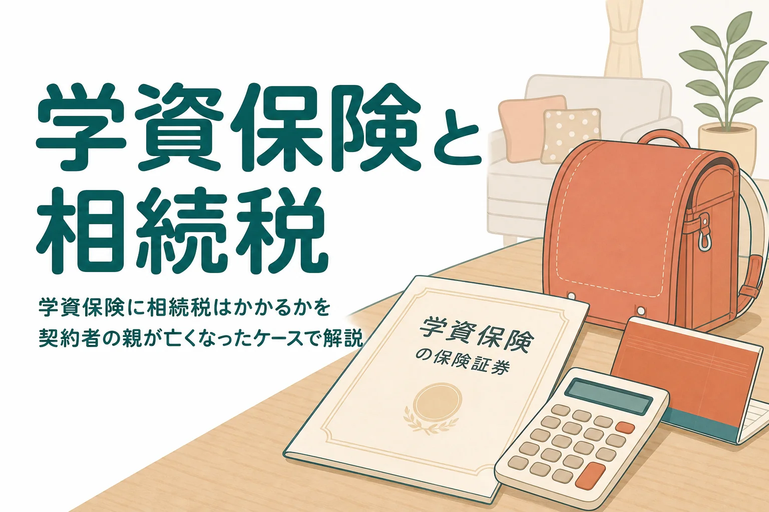 契約者の親が亡くなった時の学資保険と相続税を解説する記事のアイキャッチ