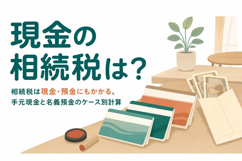 現金と預金の相続税を手元現金・名義預金のケース別に計算する記事のアイキャッチ