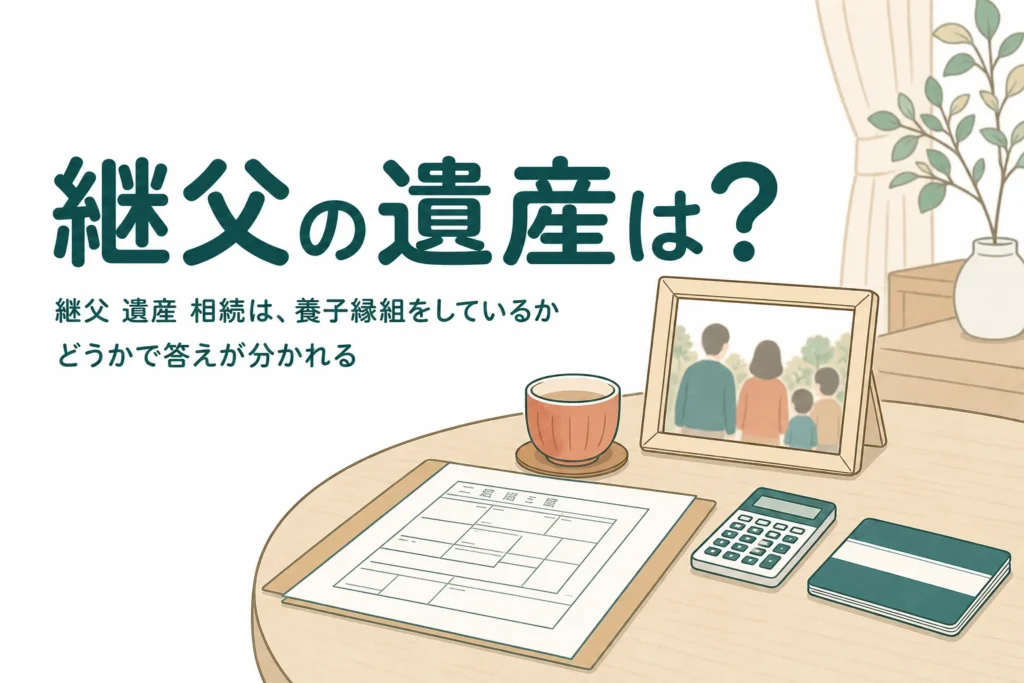 母の再婚相手である継父の遺産を相続できるかを養子縁組の有無で比べる記事のアイキャッチ