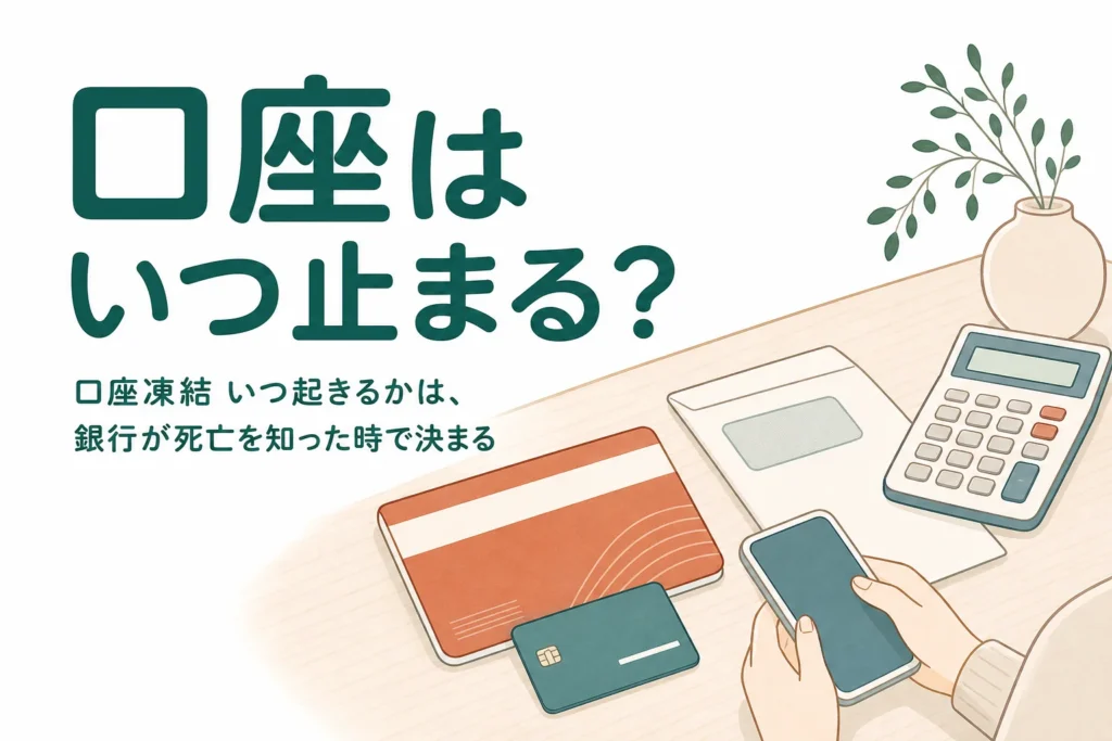 親の銀行口座が凍結されるタイミングと凍結前に避けたい行動を解説する記事のアイキャッチ