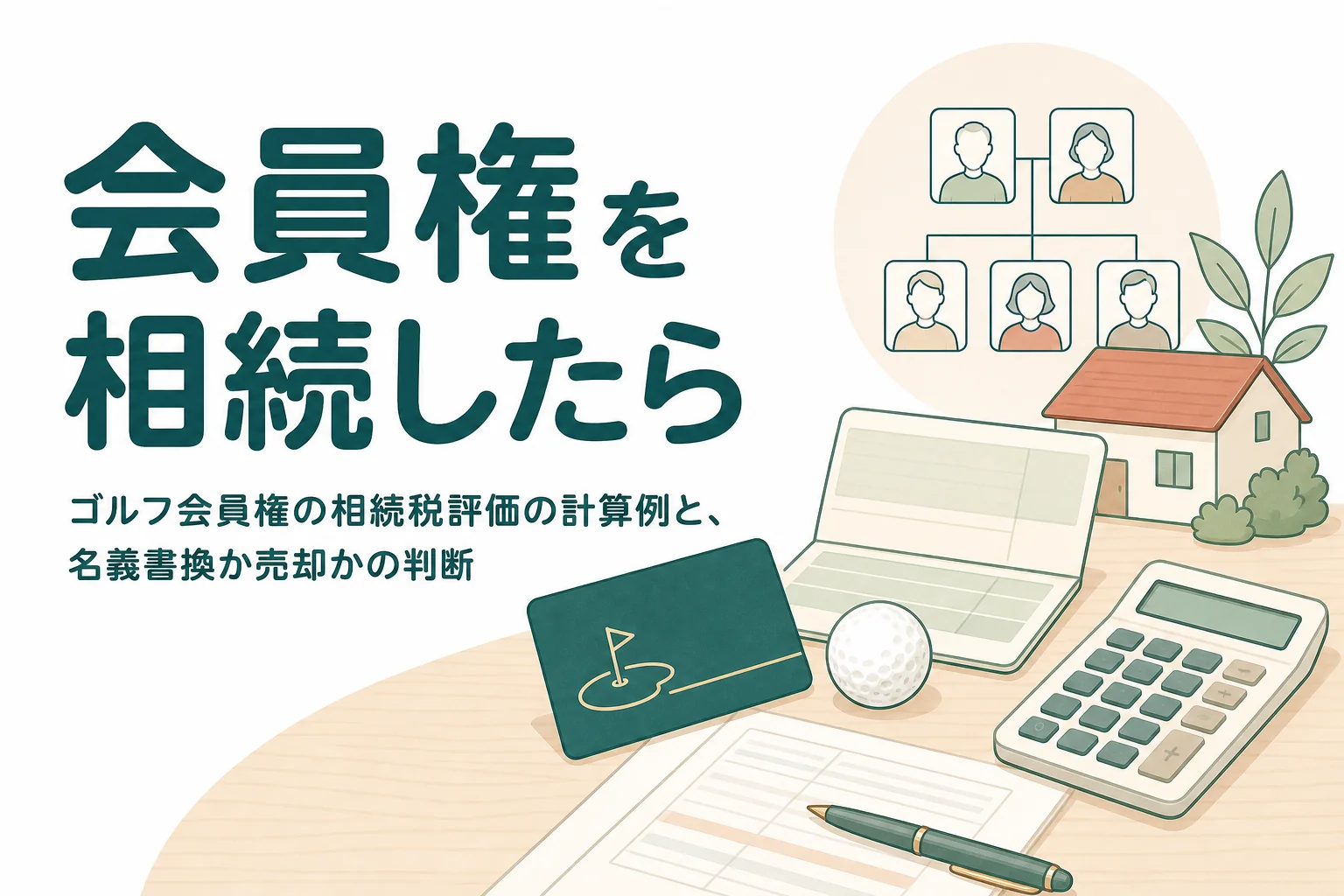 ゴルフ会員権の相続税評価と名義書換か売却かを解説する記事のアイキャッチ