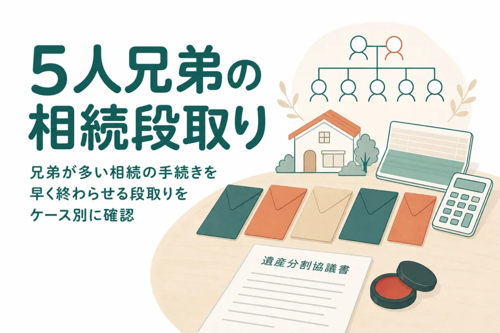兄弟が5人以上いる家の相続手続きを早く進める段取りを解説する記事のアイキャッチ