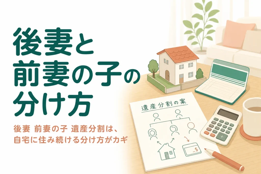 後妻と前妻の子が相続人になる場合の遺産の分け方と自宅の守り方を解説する記事のアイキャッチ