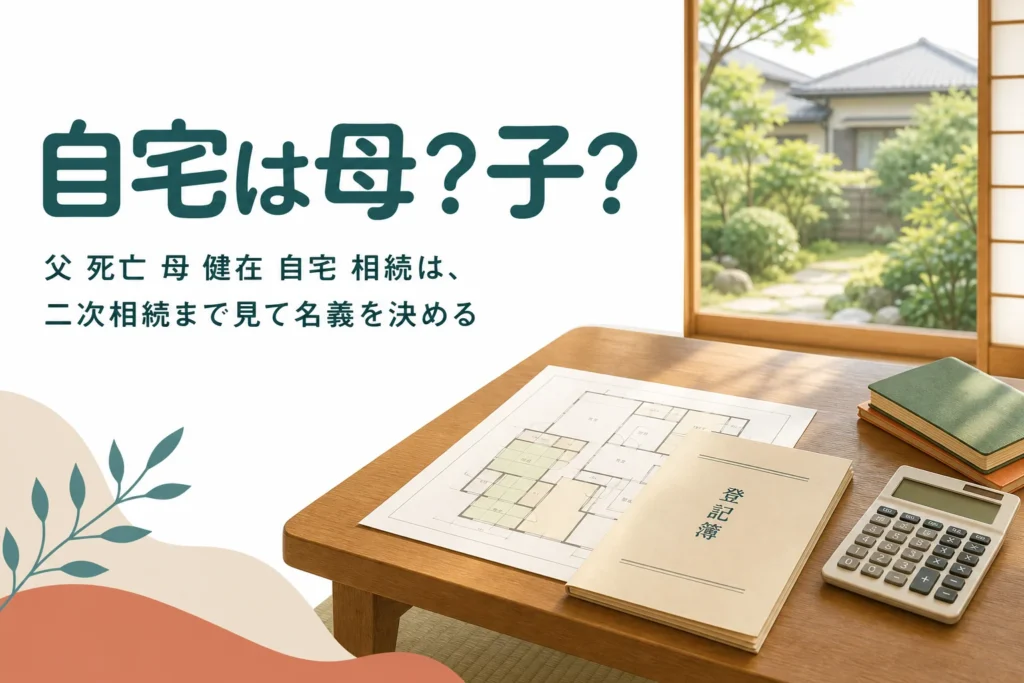 父が亡くなり母が健在の時に自宅を誰が相続するかを解説する記事のアイキャッチ