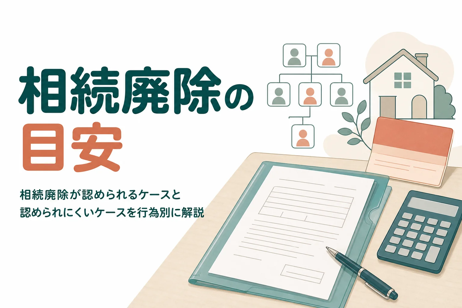 暴力や浪費などのケース別に相続廃除が認められる目安を解説する記事のアイキャッチ