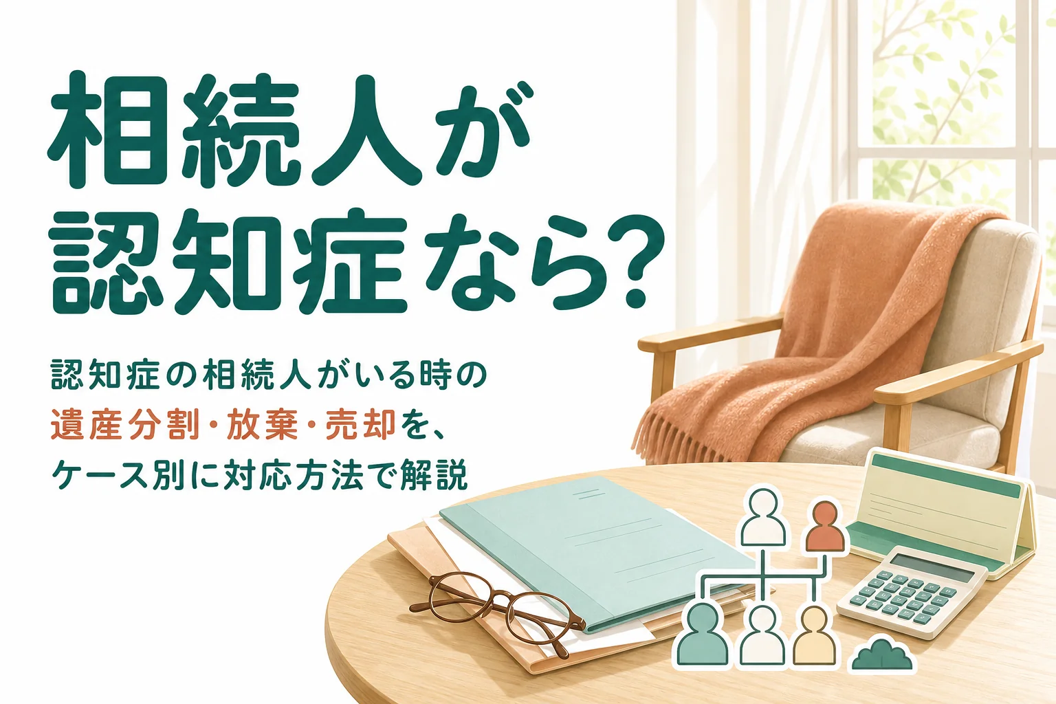 相続人が認知症で判断できない時の遺産分割や相続放棄の進め方をケース別に解説する記事のアイキャッチ