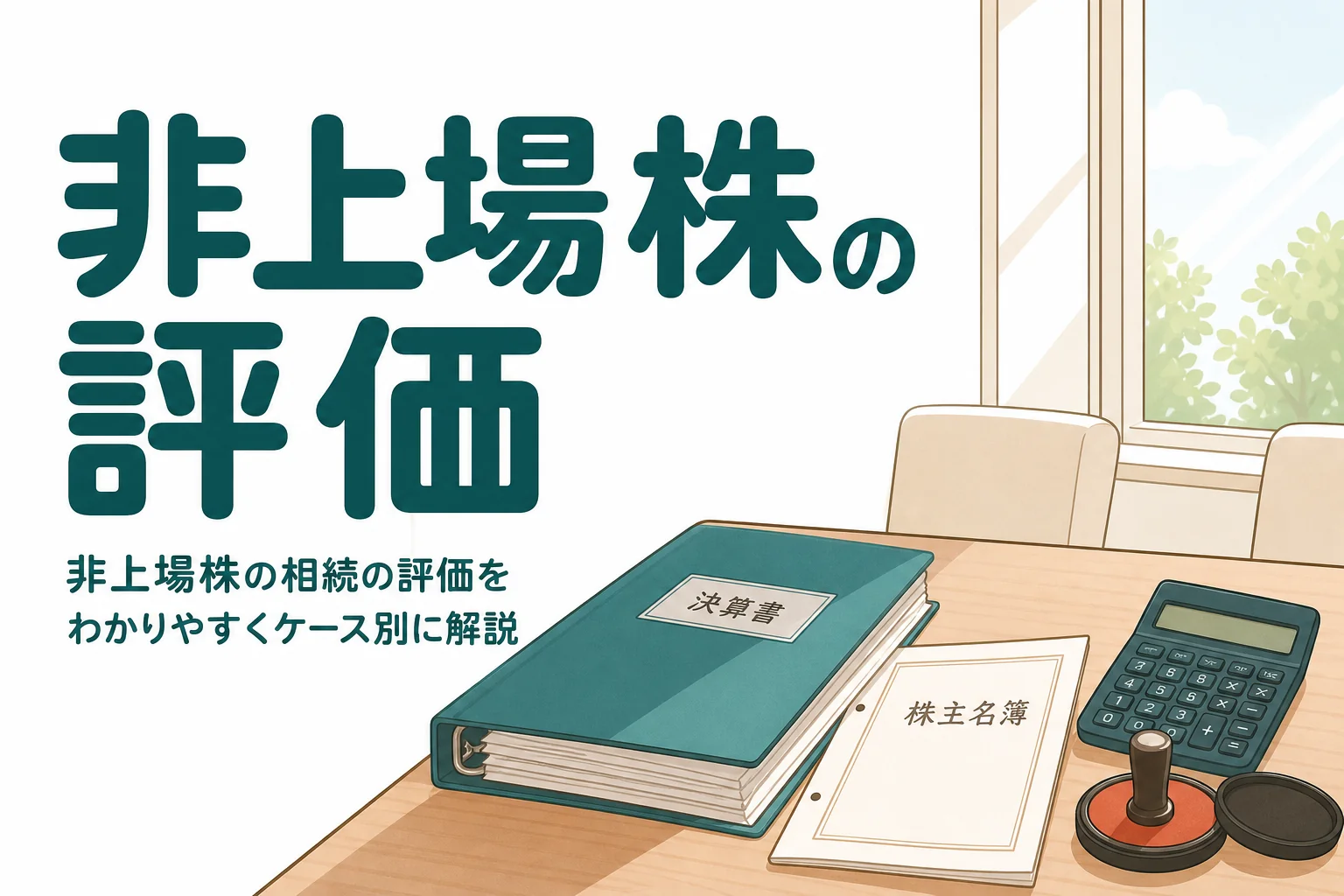 非上場の会社の株を相続した時の評価方法をケース別に解説する記事のアイキャッチ