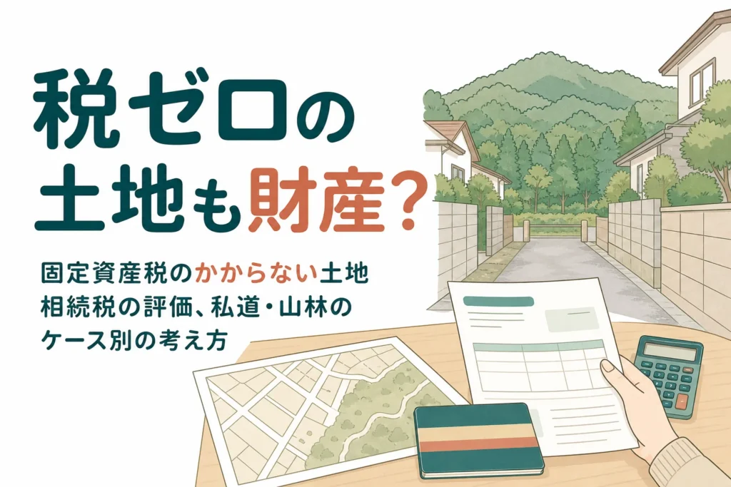 固定資産税がかからない私道や山林を相続した時に、相続税の評価がどうなるかを判定する記事のアイキャッチ