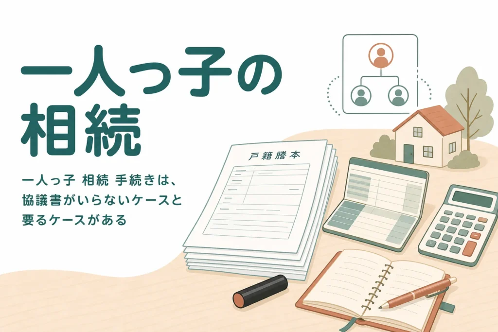一人っ子が親の遺産を相続する時の手続きの流れと相続税の目安を解説する記事のアイキャッチ