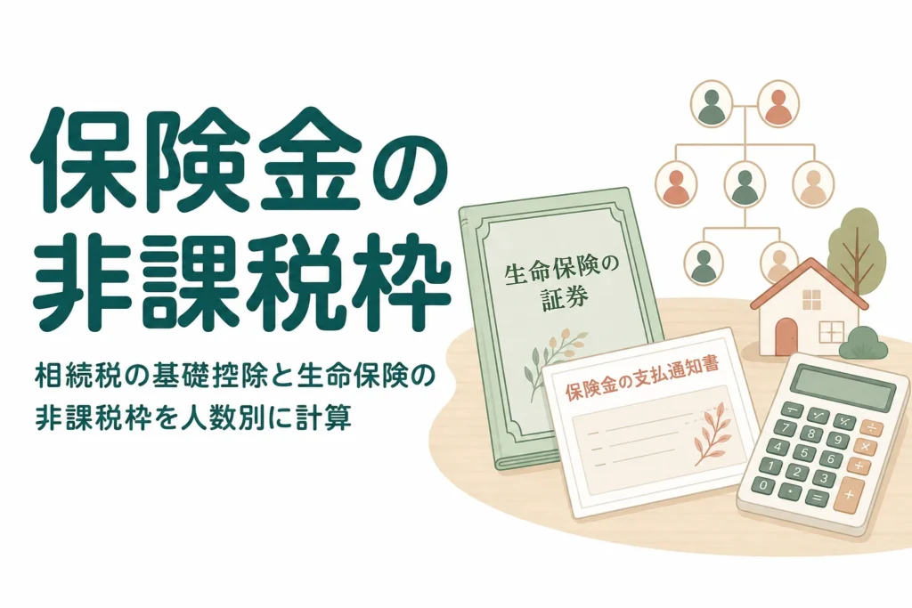 相続税の基礎控除と生命保険の非課税枠を相続人の人数別に計算する記事のアイキャッチ