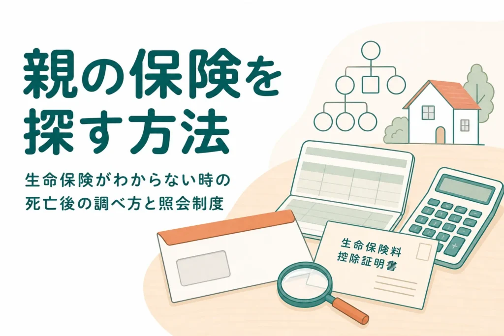親が入っていた生命保険が分からない時の調べ方と照会制度の使い方を解説する記事のアイキャッチ