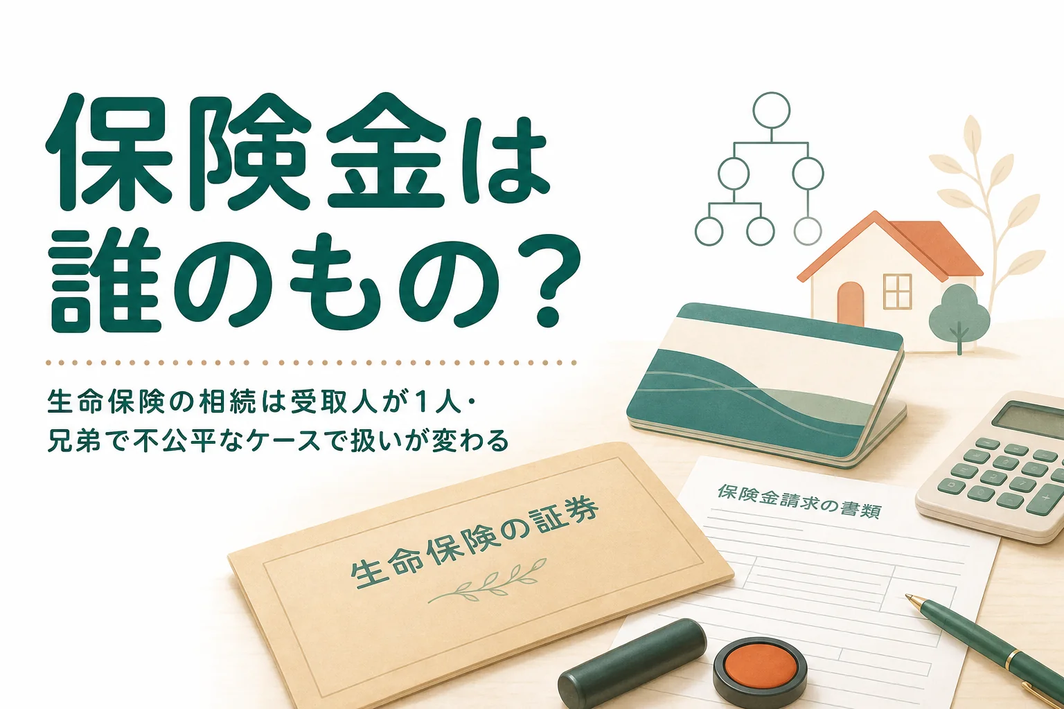 生命保険の相続での分け方を受取人が1人・兄弟で不公平なケース別に解説する記事のアイキャッチ