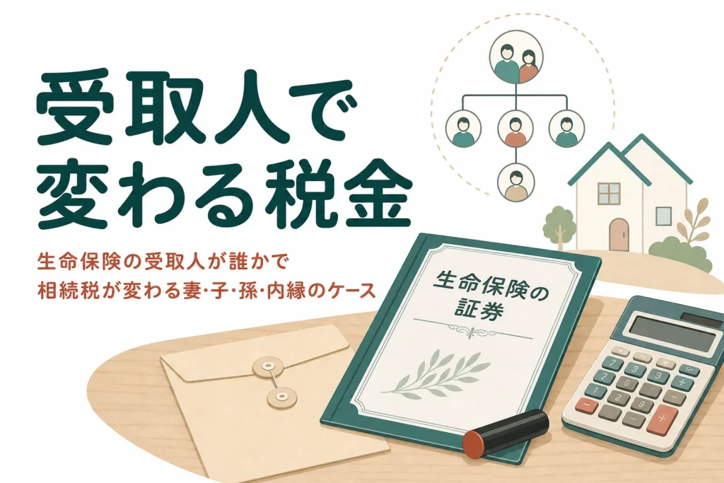生命保険の受取人による相続税の違いを妻・子・孫・内縁のケースで比べる記事のアイキャッチ