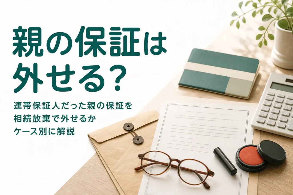 親が連帯保証人だった時に相続放棄で保証を外せるかを解説する記事のアイキャッチ