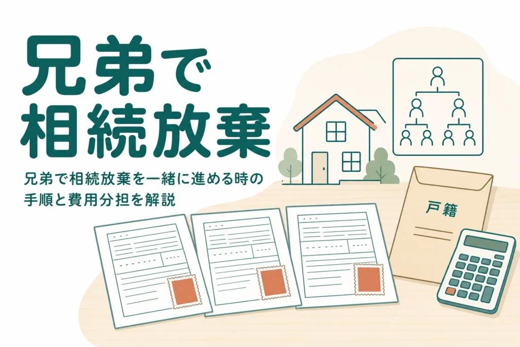 兄弟で足並みをそろえて相続放棄する時の進め方と費用分担を解説する記事のアイキャッチ