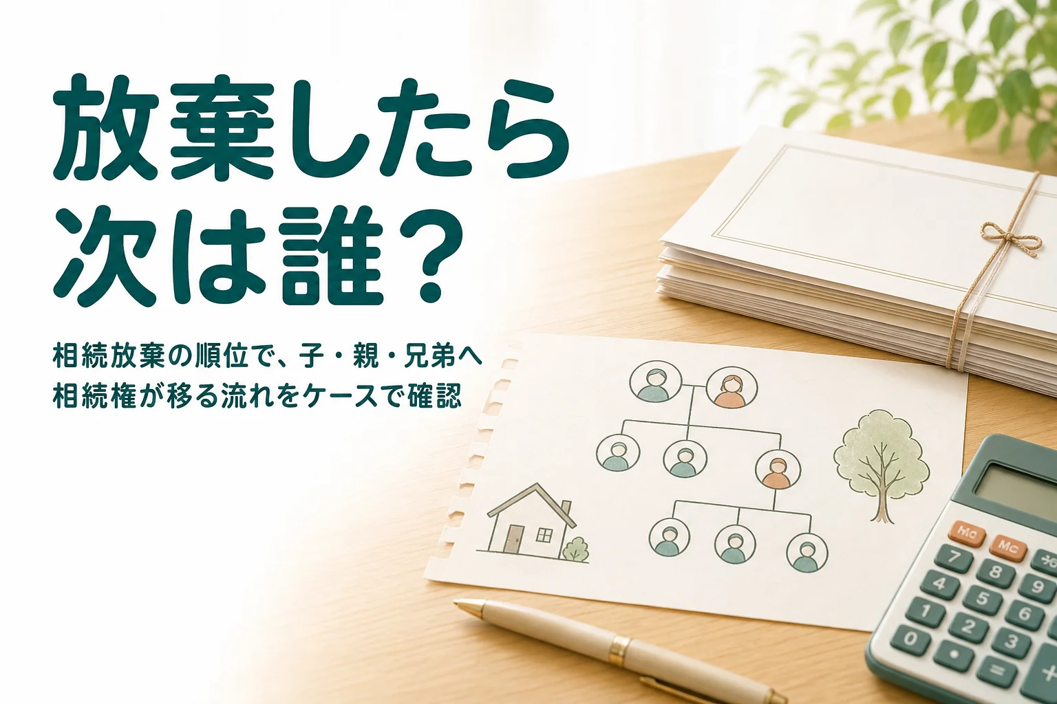 相続放棄の順位で次に誰が相続人になるかをケース別に確認する記事のアイキャッチ