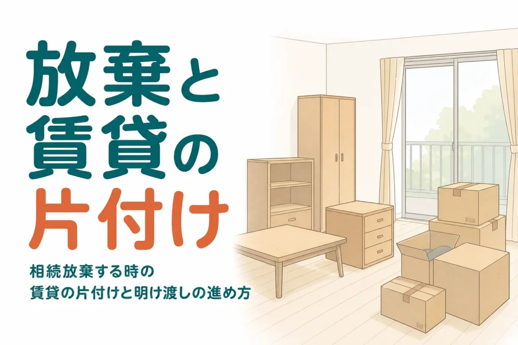 相続放棄する時に親の賃貸をどこまで片付けてよいかを解説する記事のアイキャッチ